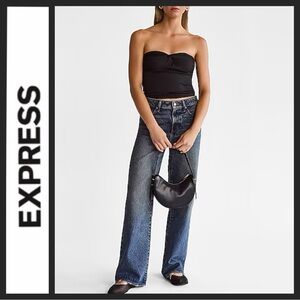 NWT Express Body Contour Ribbed Twist Cropped Tube Top